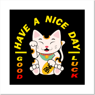 GOOD LUCK CAT Posters and Art